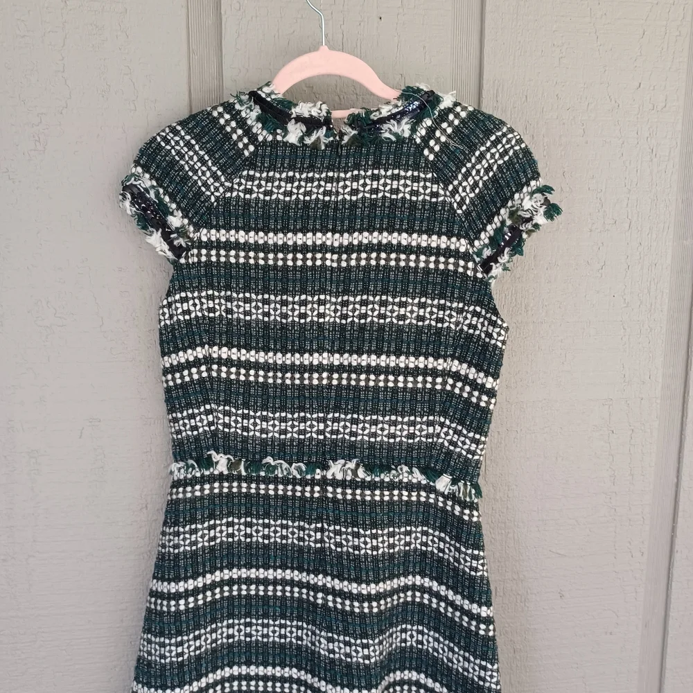 Tory Burch Norfolk Tweed Mini Dress Size 4 Women Preppy Feminine Cap Sleeve